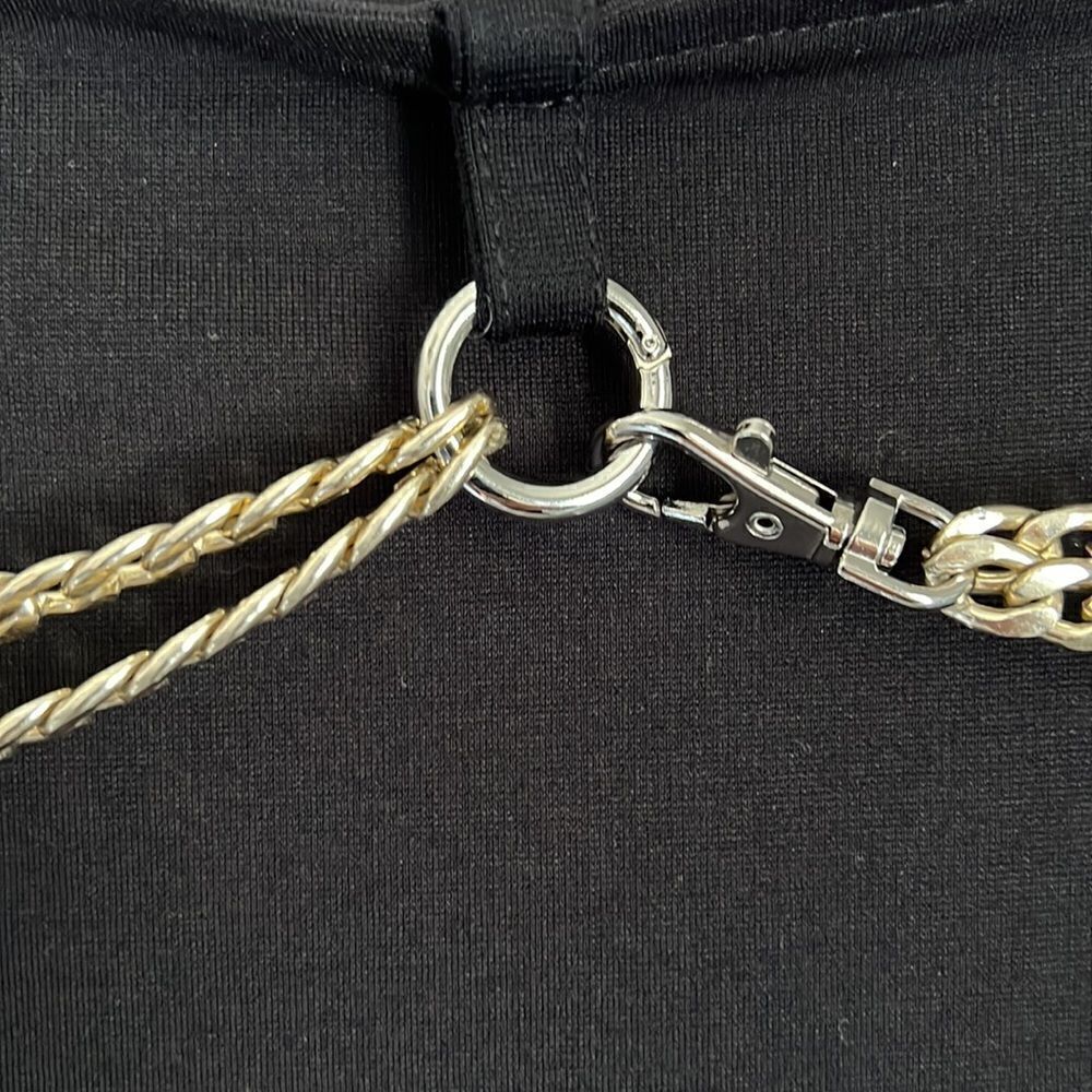 Cartise Black Skirt With Decorative Adjustable Chain Belt Size 8 NWT - Picture 3 of 12